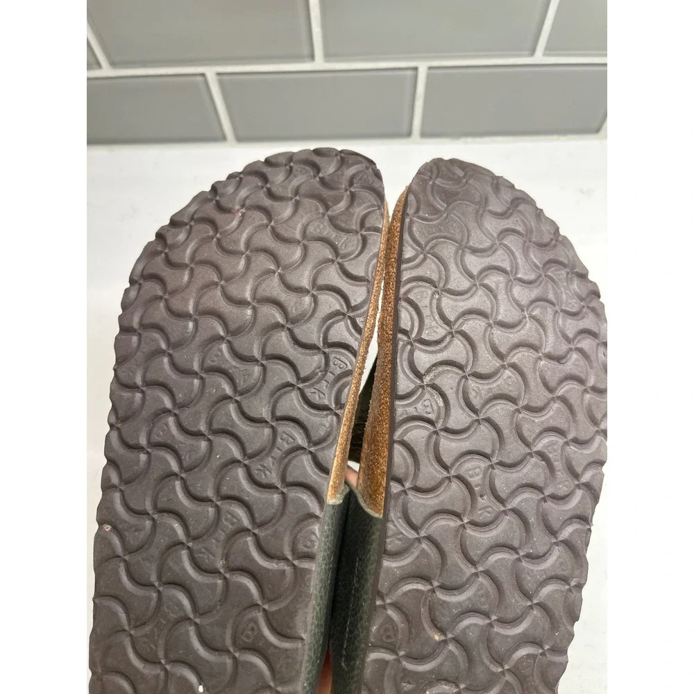 Birkenstock Gizeh Olive Green Birko-Flor Thong Sandals Mens 43 L12 M10 Germany